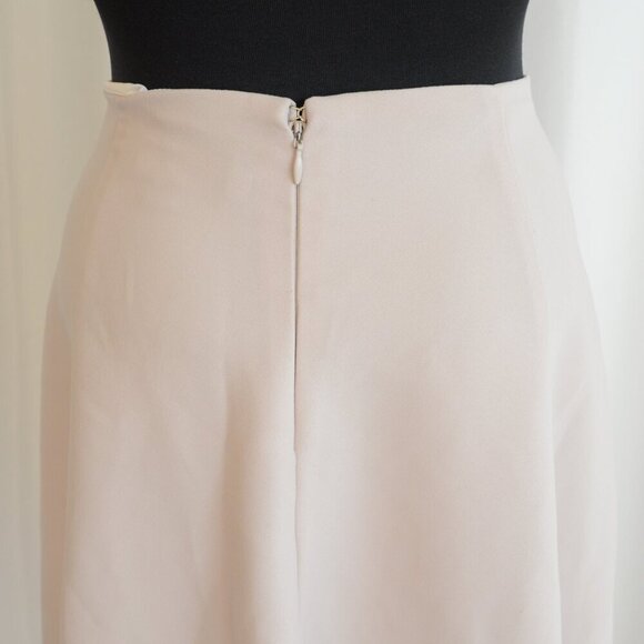Y2K Bias Cut Satin Cream Slip Skirt Sz 6 - Picture 8 of 9